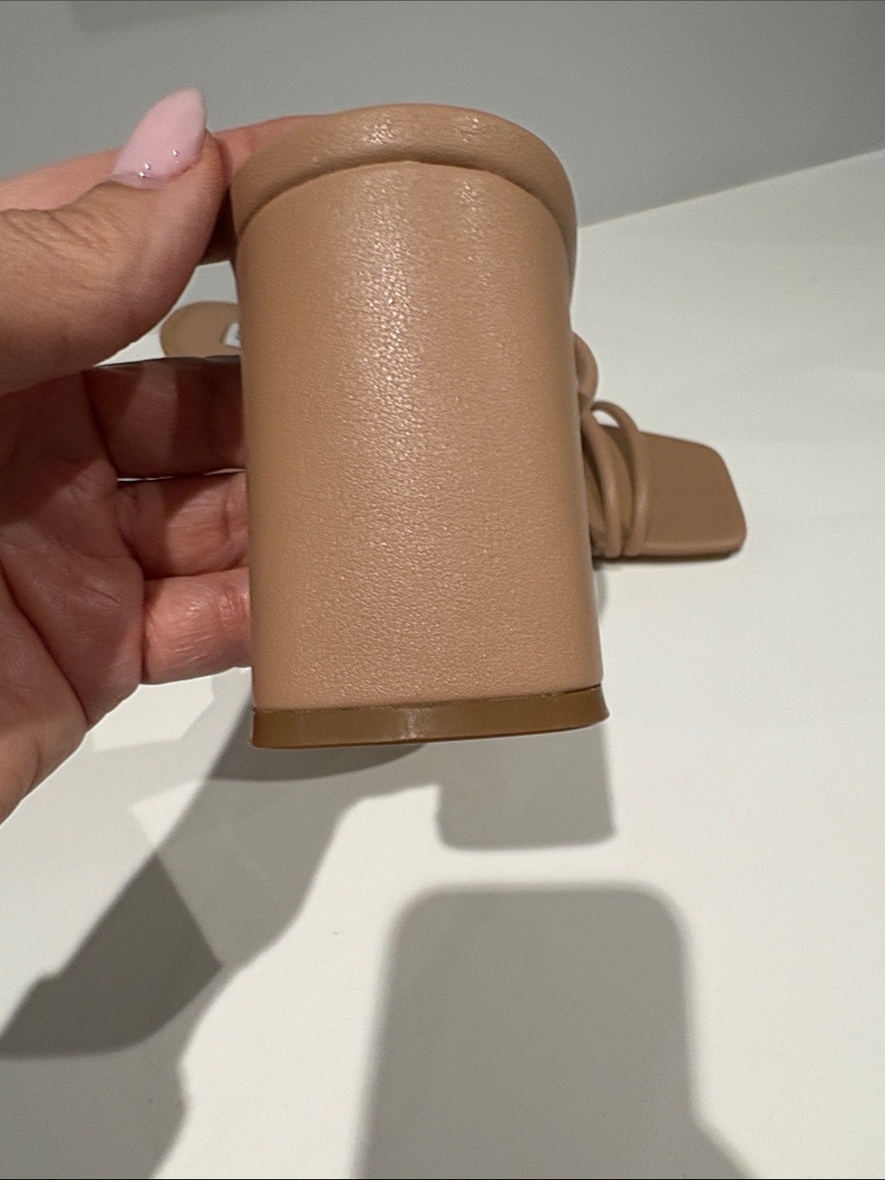 Steve Madden Tan Strappy Square-Toe Block Heels - Picture 3 of 6